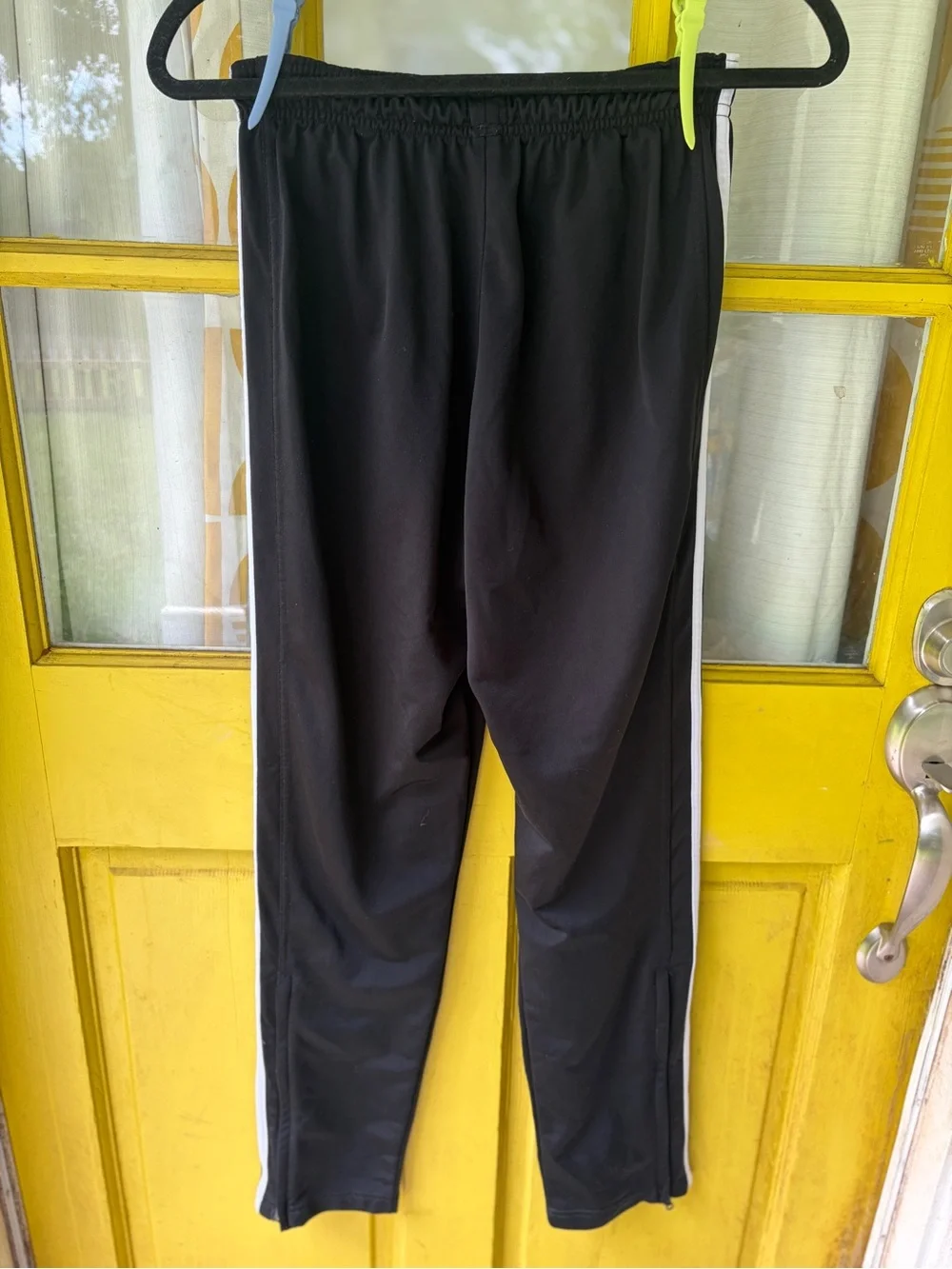 adidas Black Jogger Sweatpants with White Three-Stripe